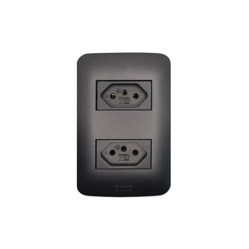Tomada Romazi Canoa 2Tomoada 2PT Preta 10A 16150