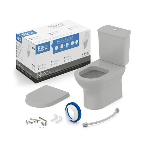 Kit Roca Combo Bacia Convencional Ass Term Nexo Stone C34727013