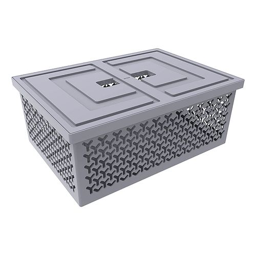 Cesto Crippa Organizador G com Tampa Grafite 401013-047