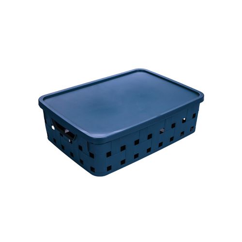 Caixa Organizador Plasutil com Tampa Fita 15 Litros Azul 15029