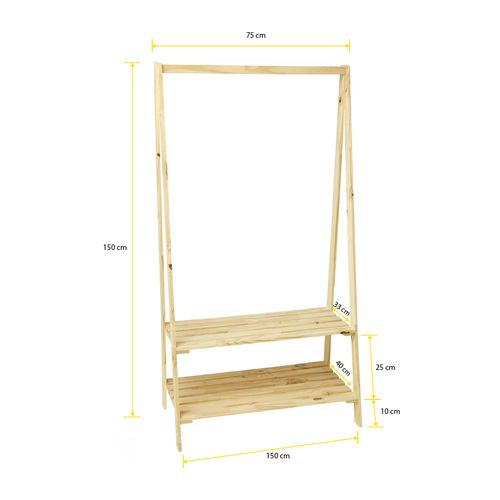 Estante Montfacil Arara Triangular 2 Niveis Natural