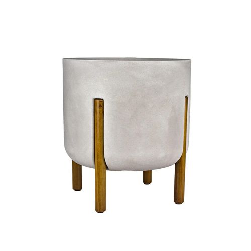 Vaso Japi Cilind. Decore Cimento Queimado 33X33X36cm JVCDCQ3