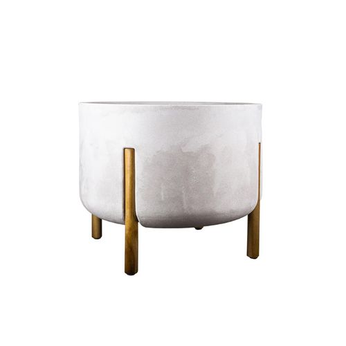 Vaso Japi Cilind. Decore Cimento Queimado 44X44X36cm JVCDCQ4