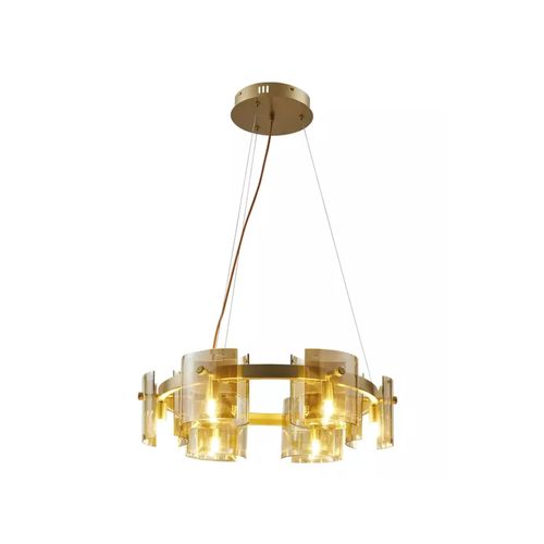 Pendente Nordecor Bouze Cin 60cm 6XG9 Dourado e Ambar 2534