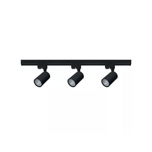 Kit Trilho Luminatti 6x10,5x6,5Cm Led Preto 3X5W 6000K LM1056
