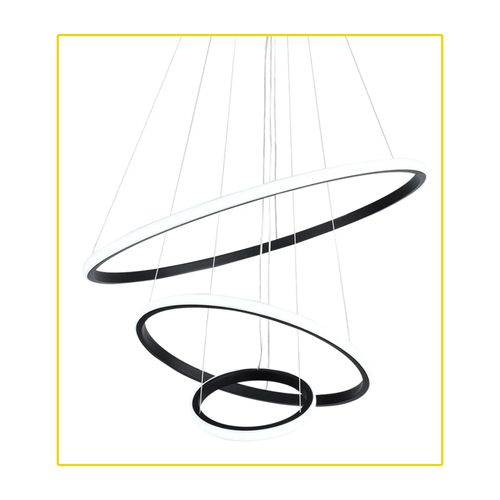 Pendente Taschibra Led Montreal 59,5x59,5x2Cm 3000K 45W Preto 15050979