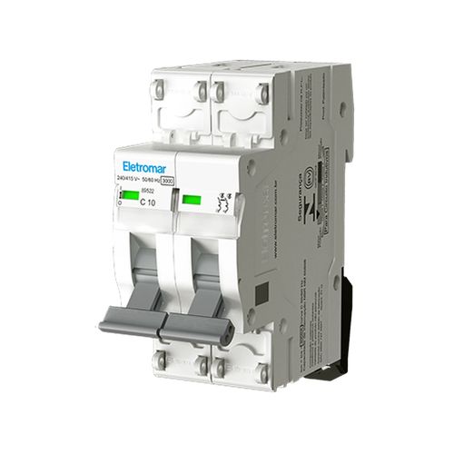 Disjuntor Eletromar Din Bipolar Curva B 10A MV210E