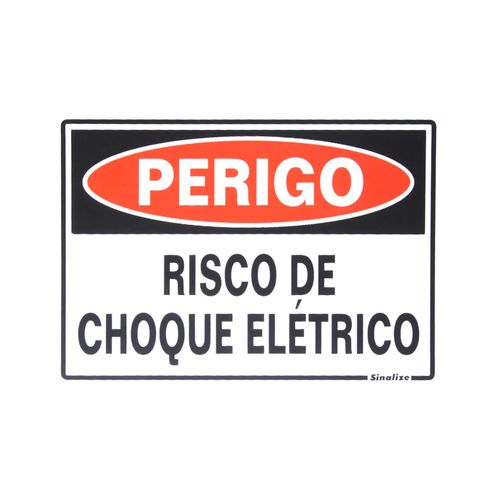 Placa Sinalize 15X20 220 Bc Perigo Risco Choq.Elet