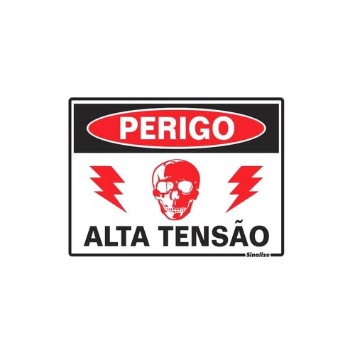 Placa Sinalize 30X20 250 Ao Perigo Alta Tensao