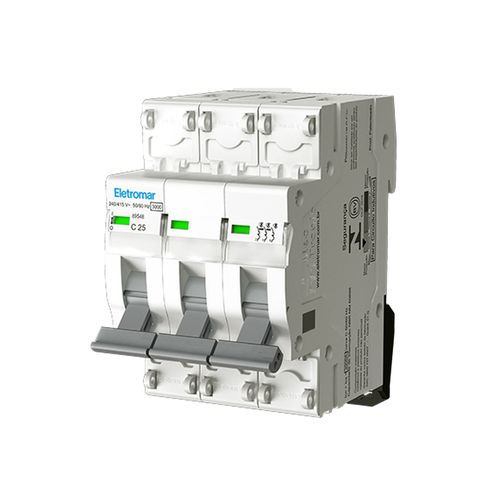 Disjuntor Eletromar Din Tripolar Curva C 25A MW325E