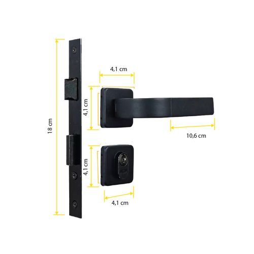 Fechadura MGM Verona Preto Externo 208575