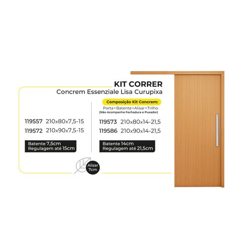 Kit Correr Concrem Essenziale Lisa Curupixa 210X80X7,5-15 BI.3870