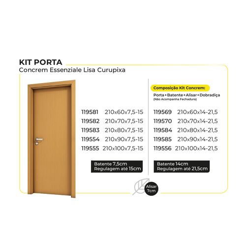 Kit Porta Concrem Essenziale Lisa Curupixa 210X90X7,5-15 BI.3589