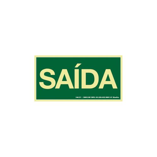 Placa Sinalize 30X15 315AL Fotolum.Saida