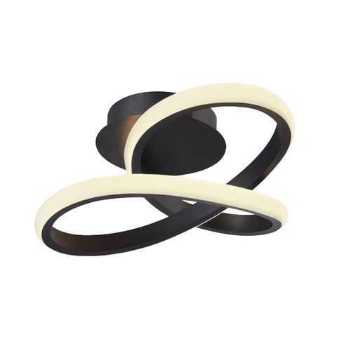 Plafon Hevvy Horizon Circle 40Cm Branco/Preto 1484