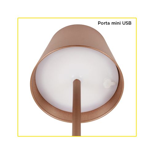 Luminaria Gaya Milano Rose 3W 3000K Dim E Recarreg 3984