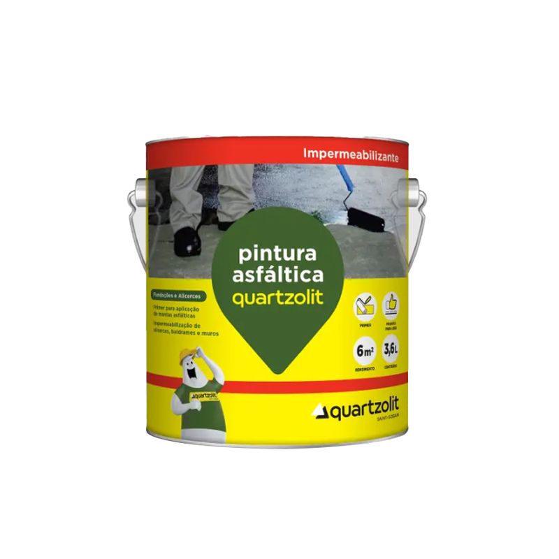 Impermeabilizante Quartzolit Pintura Asfáltica Solvente  3,6L 309461634056-1748524820014