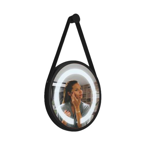 Espelho Reduna Redondo ADNET Ilum 50mm Borda Preta Alça Preta PD1154