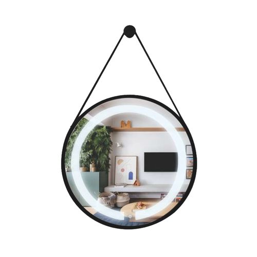 Espelho Reduna Redondo ADNET Ilum 50mm Borda Preta Alça Preta PD1154
