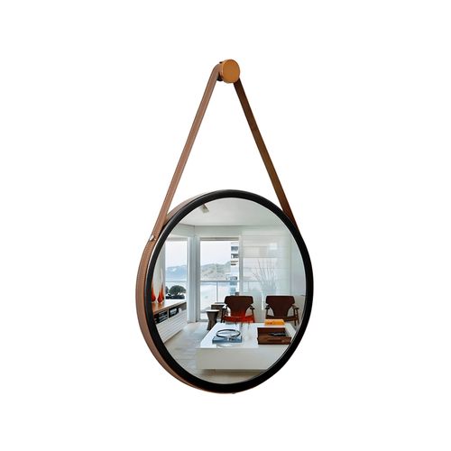 Espelho Reduna Prem Redondo Adnet 500Mm Preto com Alca Crm Pd0556