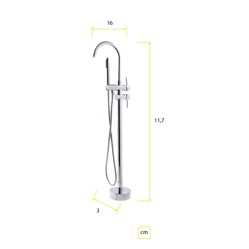 Misturador Monocomando Astra Piso para Banheiras com Ducha Higienica Monop2