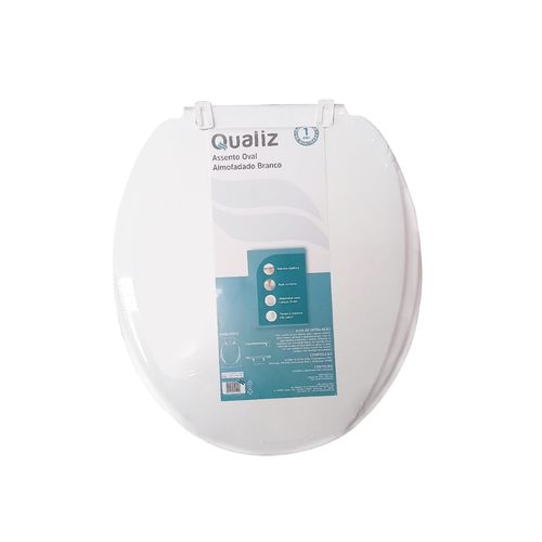 Assento Qualiz Oval Slim Almofadado Branco 10400928