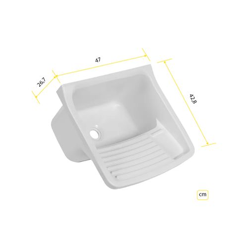 Tanque Astra PVC TQ0SF com Sifão Branco 47X43X27 22 Litros