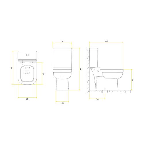 Kit Combo Celite Elite Bacia com Caixa Acoplada Ecoflush 3/6 Litros Stone / Cinza — Ref. 1747230070300