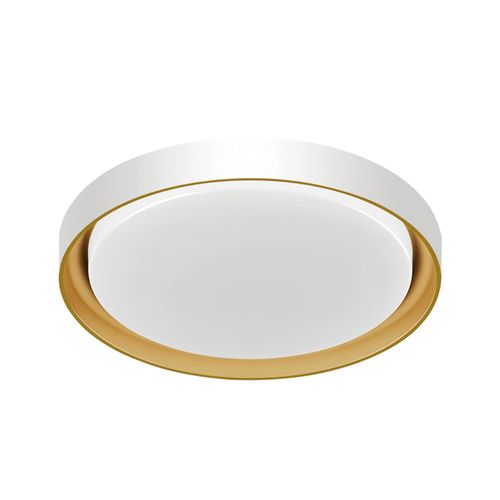 Plafon Hevvy Siena Led Redondo 41cm 3 Cores Branco com Dourado 30W 1574