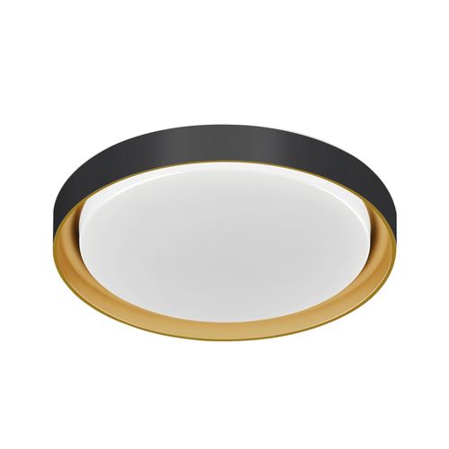 Plafon Hevvy Siena Led Redondo 41cm 3 Cores Preto com Dourado 30W 1576