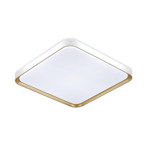 Plafon Hevvy Toronto Led Quadrado 40cm Branco com Dourado 36W 1516