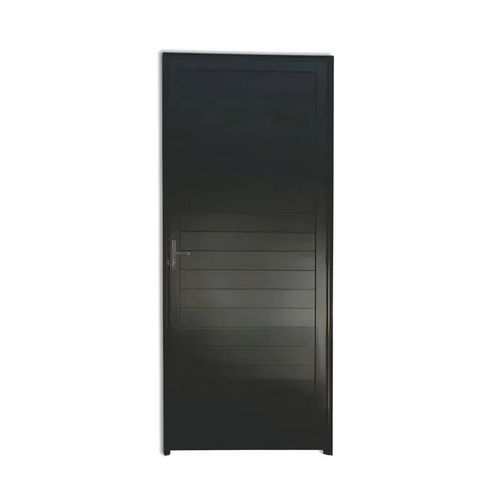 Porta Alumínio MGM 210x80x8Cm Preta Project Lambri Maçaneta ID 230536 - Direita - Alumínio