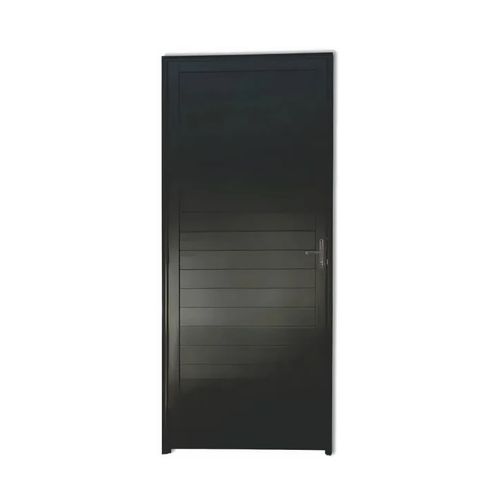 Porta Alumínio MGM 210x90x8Cm Preta Project Lambri Maçaneta ID 230550 - Esquerda - Alumínio