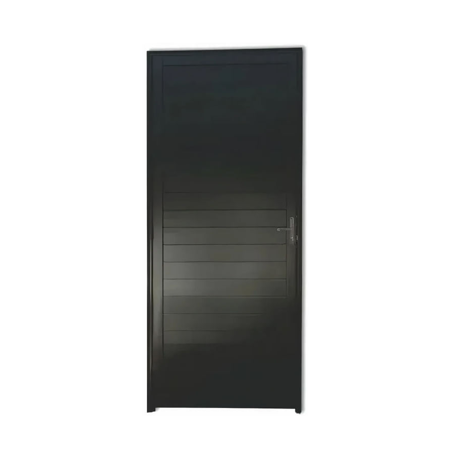 Porta Alumínio MGM 210x100x8Cm Project Lambri Maçaneta Preta ID