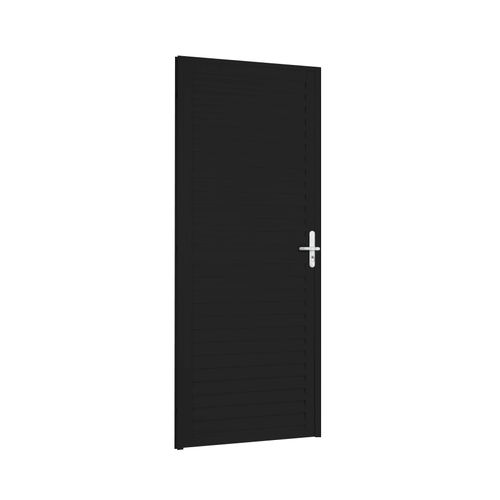 Porta Alumínio MGM 210x80x4Cm Preta Sólida Laminada ID 219578 - Esquerda - Alumínio