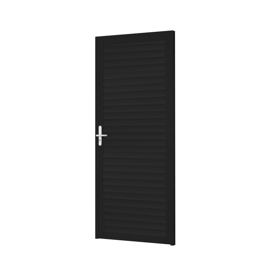 Porta Alumínio MGM 210x90x4Cm Laminada Sólida Preta ID 219590