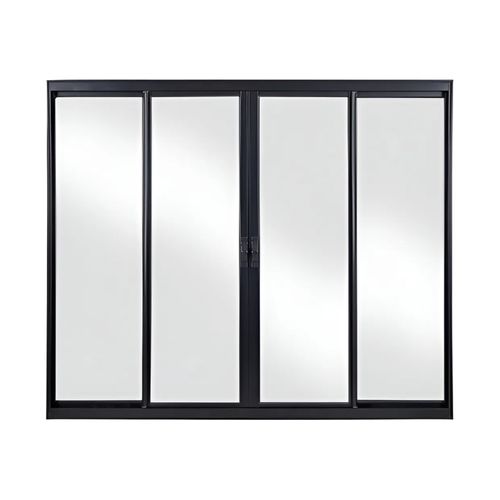 Vitrô MGM 120x200Cm Preto Sólida sem Grade 4 Folhas 226545 - Alumínio