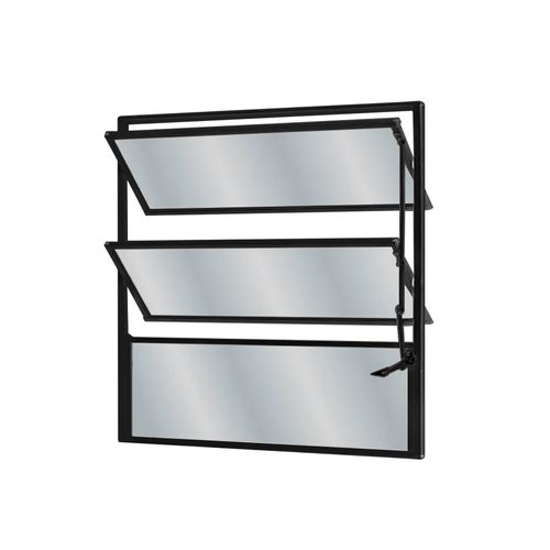 Vitrô MGM 60x60x1.5Cm Preto Soft Basculante VMB 219258 - Alumínio