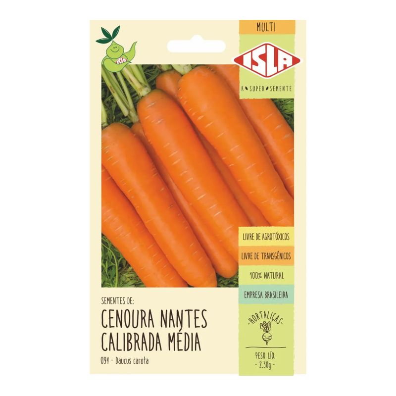 Semente Cenoura Isla Nantes Calibrada 10Gr 1689 94.31-1760556732804