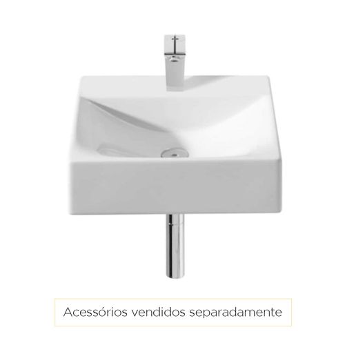 Cuba Semi Encaixe Retangular 47x44x13,5cm Diverta Branca Roca — Ref. B327111001