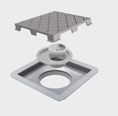 Ralo Linear Novii Quadrado Tampa Oculta 15x15Cm 4665