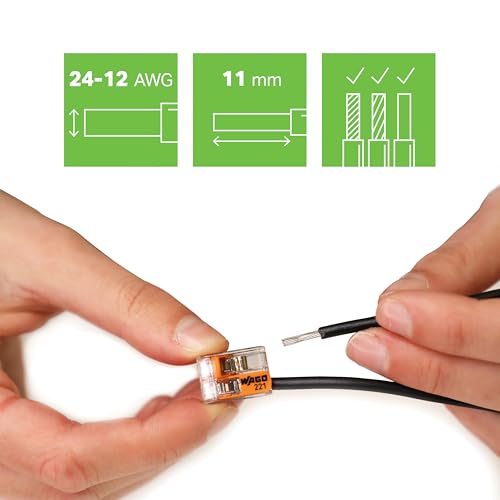 Conector Wago Chuveiro Aut 2 Polos com 3 Unidades 41A 450 V 22