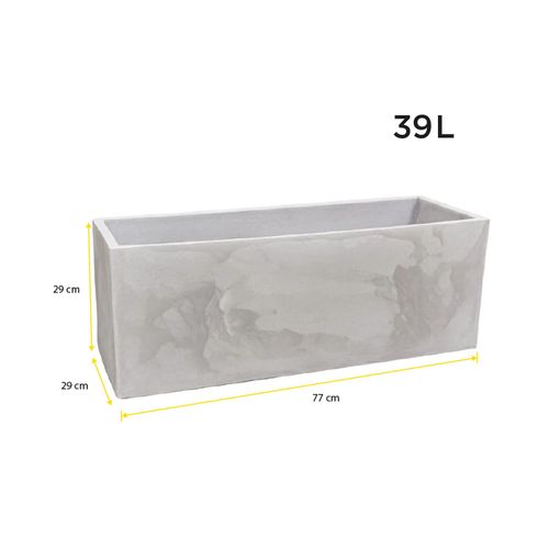 Cachepot Flor. Flat Cimento Queim 77X29X29cm JFQCQ77