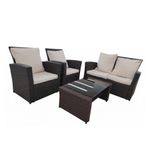 Conj. Mesa Centro e 3 Poltronas Casa Ok Roma Ratan Fendi                                                                        -1764346071606