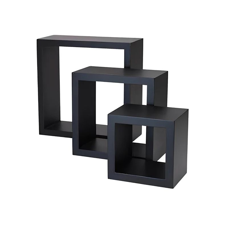 Conjunto Nichos Decor 3 Cubos Preto Fosco WS 011 HD-42809-1767640252010