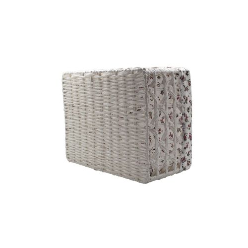 Cesto Decor 40X28 Branco com Tecido Branco Floral 13C-045/19 M