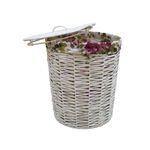 Cesto para Lavanderia Decor 44X52 Branco Tecido Branco com Rosas 13C-082/21 G-1767642028118