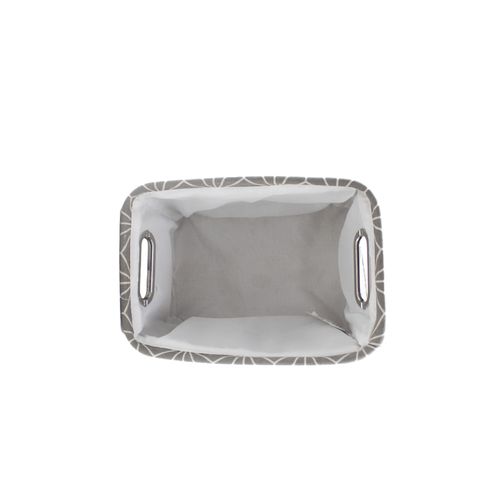 Cesto Redondo Banco/Cinza Decor P 22X22cm 714128