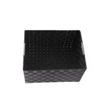 Cesto Baixo Fita Decor G 30X20cm Cinza Escuro DYT16001+MDYT1550-1767642452051