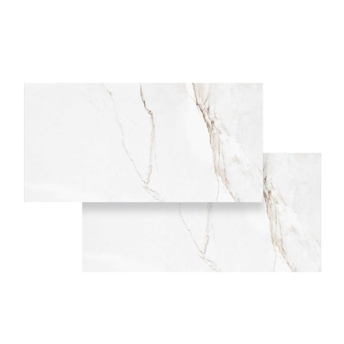 Piso Porcelanato Elizabeth 60X120 Branco Parana Esmaltado Polido